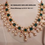 Gold Stone Necklace From Mahalakshmi Jewellers