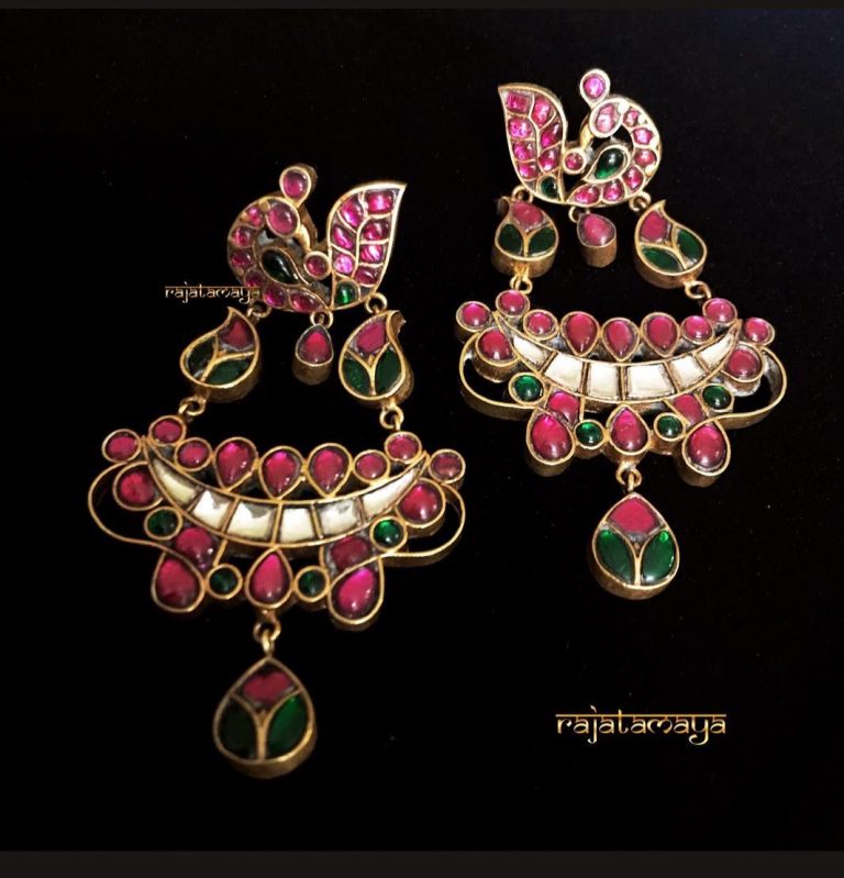 Silver Handmade Peacock Earrings From Rajatamaya