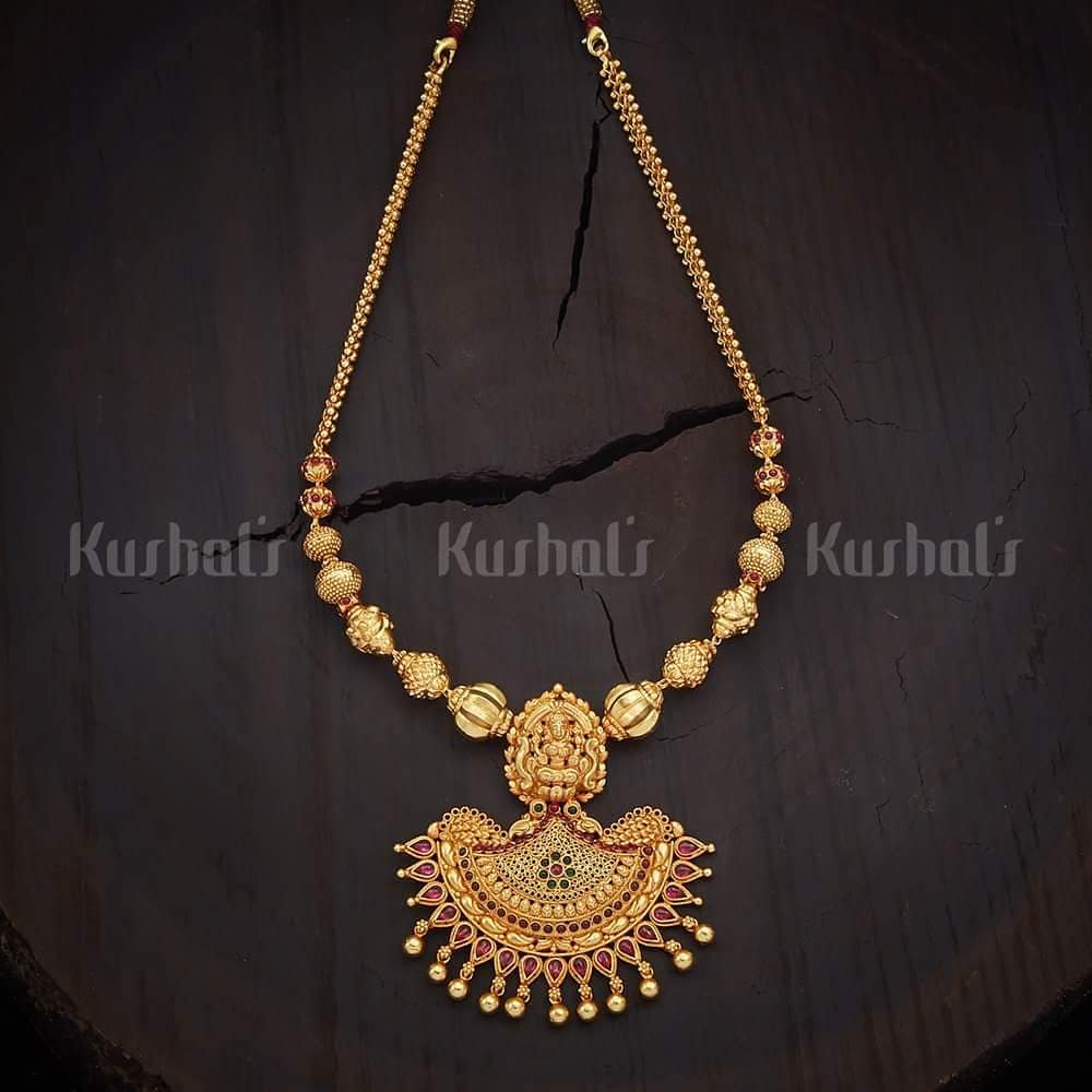 Simple Traditional Necklace From Kushal's Fashion Jewellery