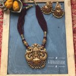 Antique Gold Finish Lakshmi Necklace From Aabharanam