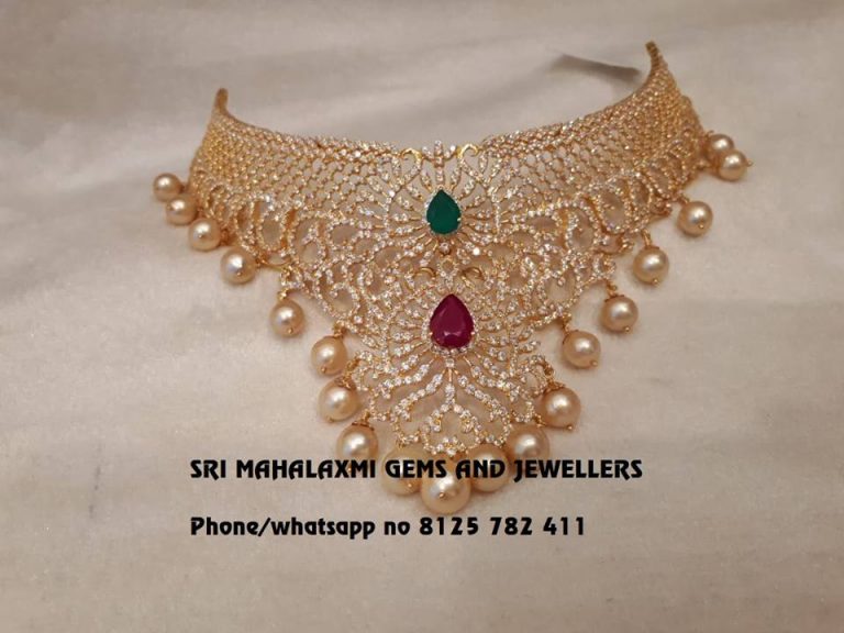Precious Diamond Choker From Mahalakshmi Gems And Jewellers