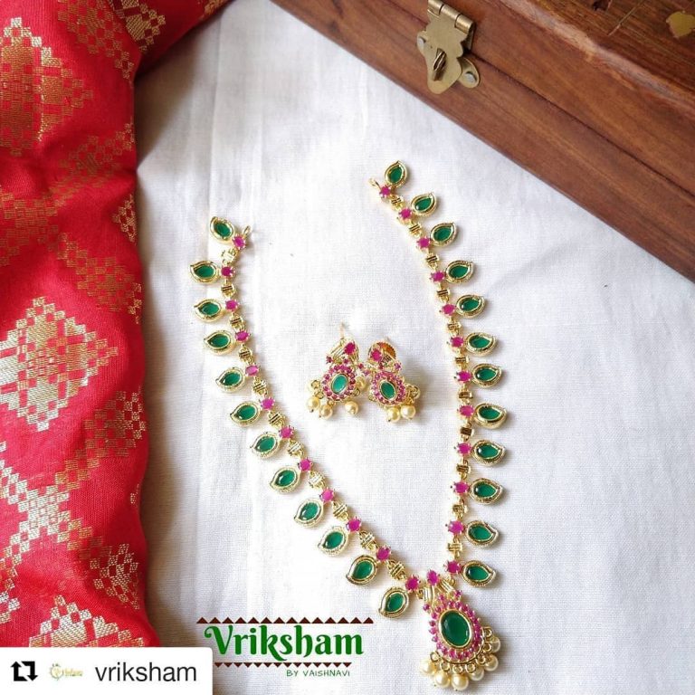 Beautiful Green Mango Necklace From Vriksham