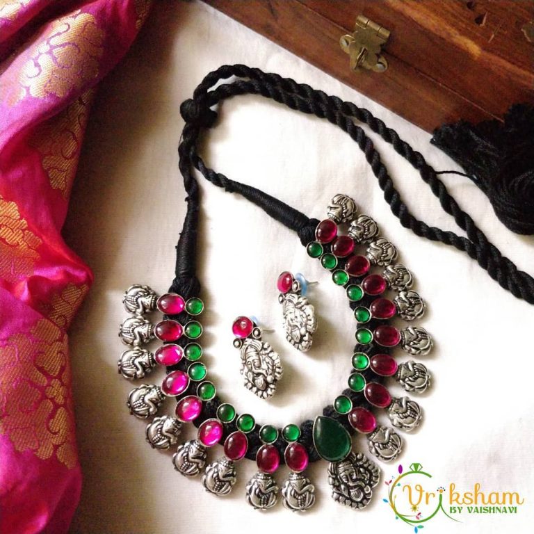 Cute Temple Necklace Set From Vriksham