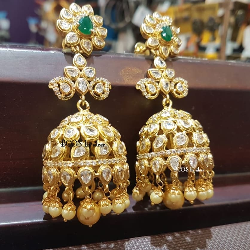 Gold Plated Jhumka With Water Pearls From Bcos Its Silver