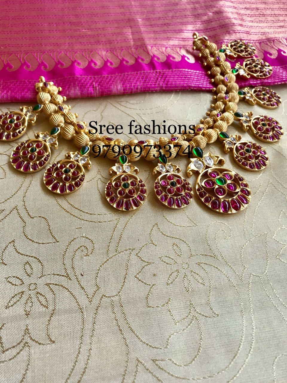 Cute Stone Necklace From Sree Exotic Jewelleries