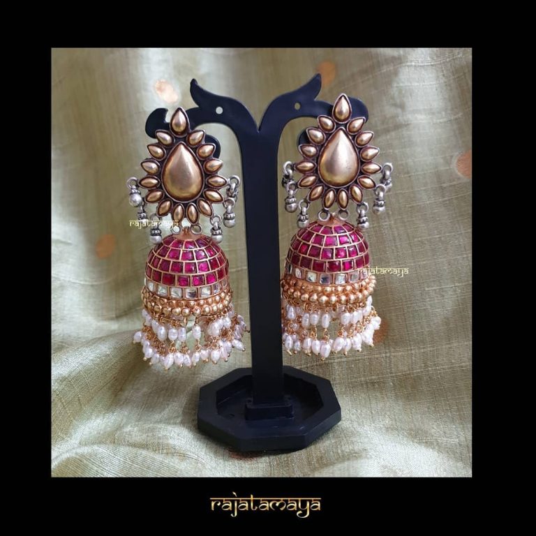 Dual Tone Jhumka From Rajatamaya