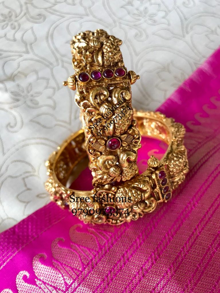 Traditional Temple Bangle From Sree Exotic Silver Jewelleries