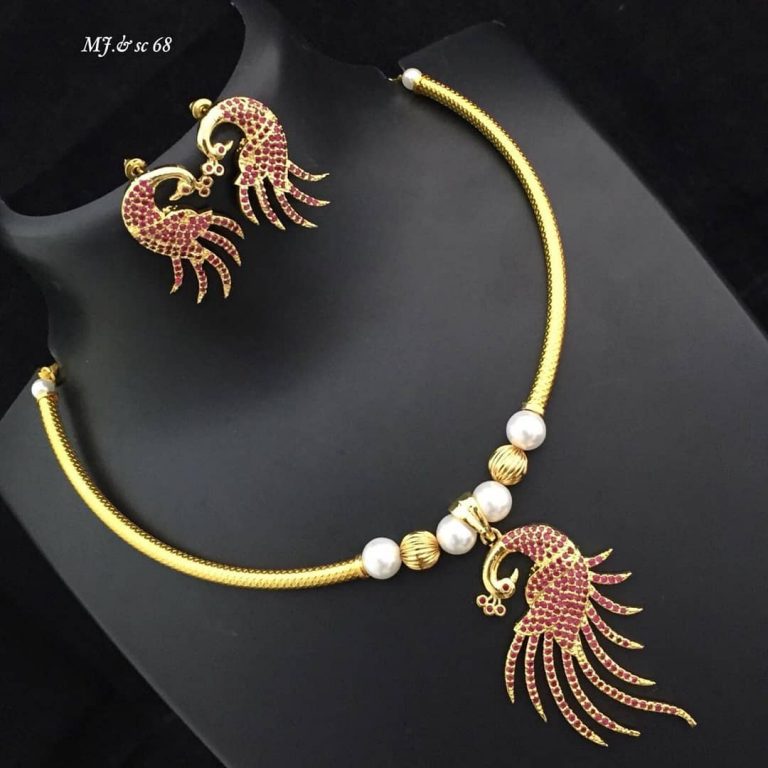 Amazing Peacock Necklace Set From Abhi's JewelHunt