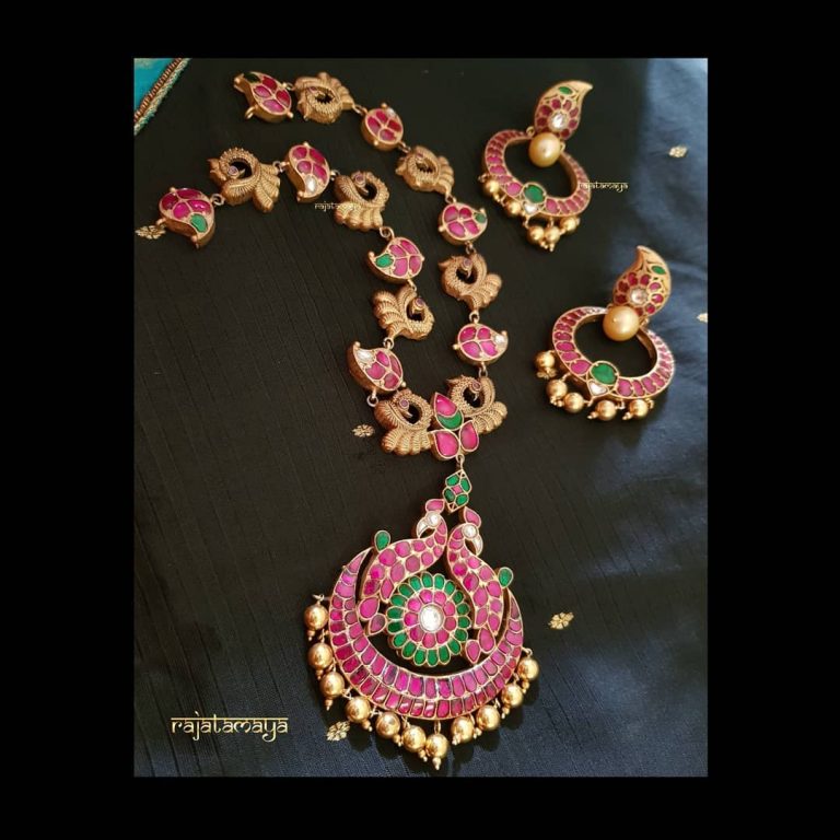 Beautiful Long Necklace From Rajatamaya