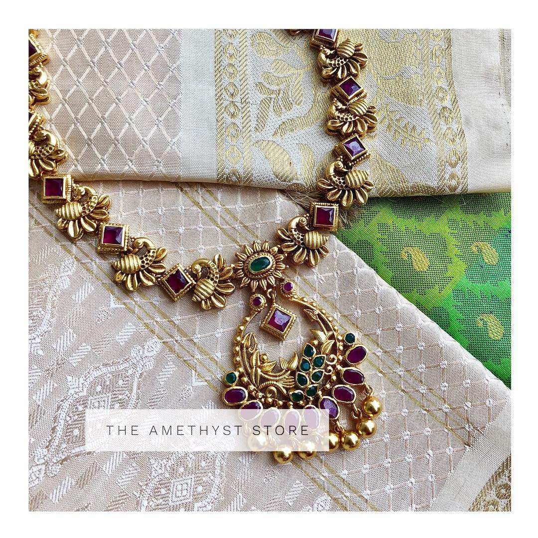 Delightful-Silver-Gold-Plated-Necklace From The Amethyst Store