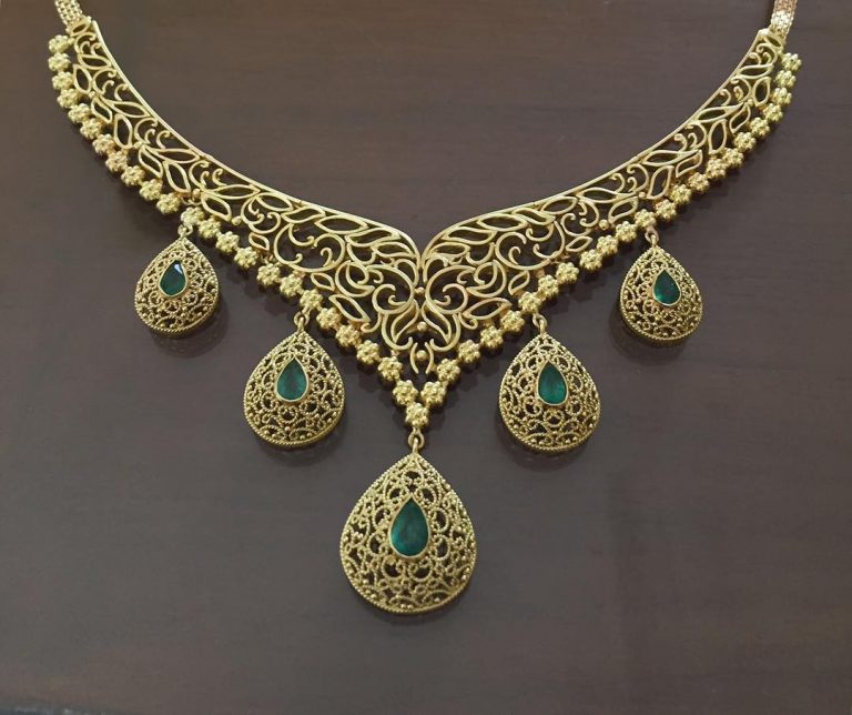 Gorgeous Gold Necklace From Gehna India