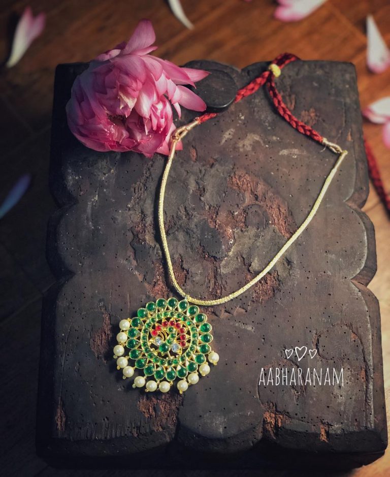 Simple And Cute Necklace From Aabharanam