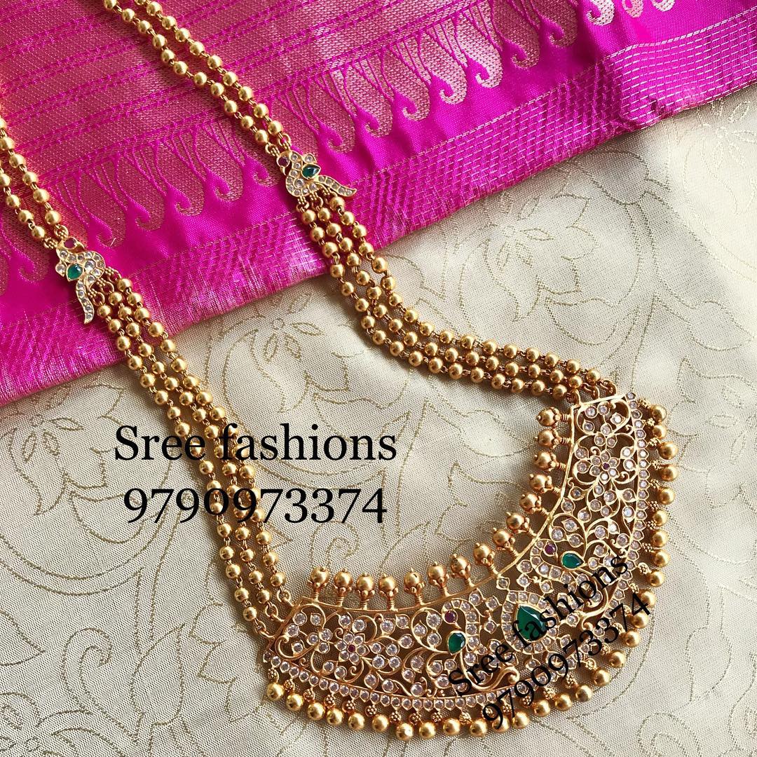 Adorable Long Necklace From Sree Exotic Silver Jewelleries