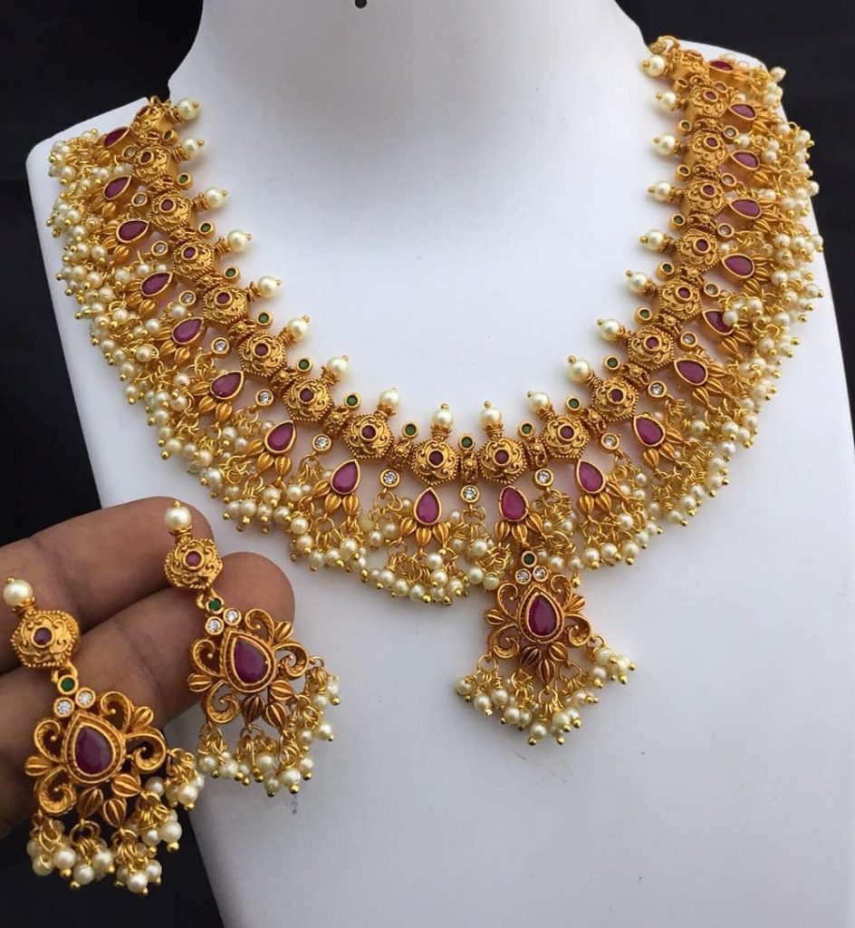 Beautiful Guttapusalu Neckpiece From Dhruvam - South India Jewels