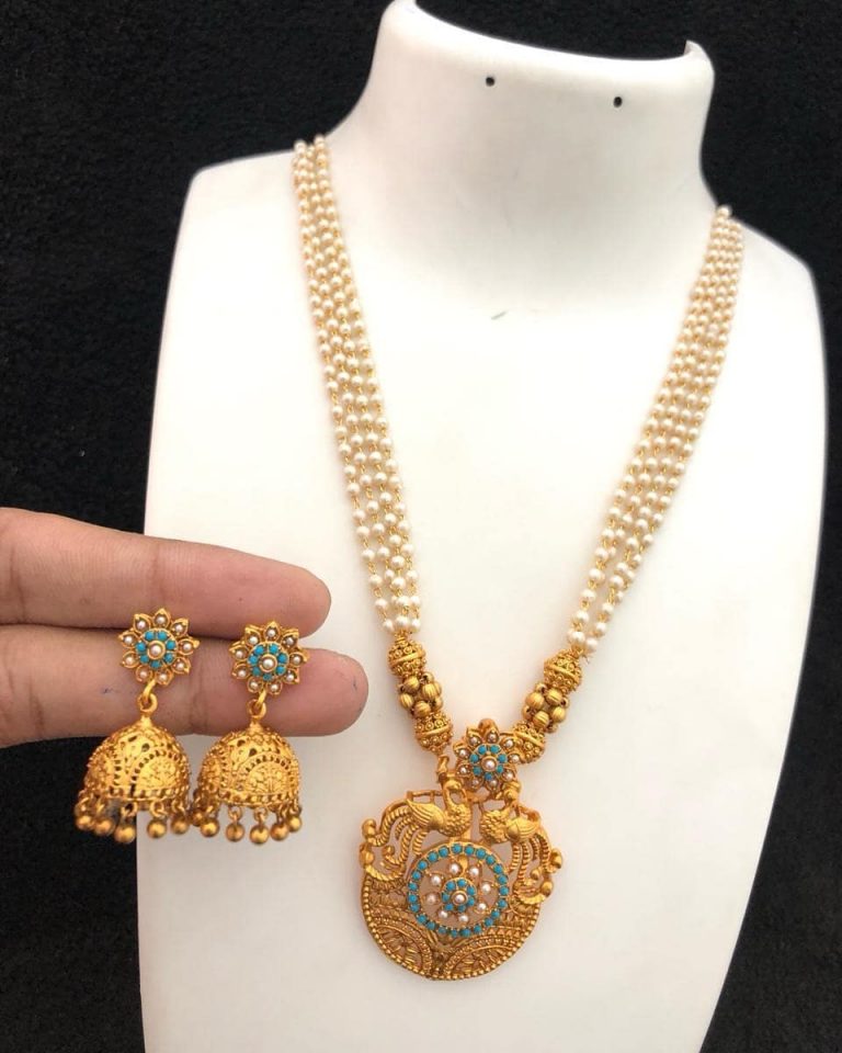 Eye Catching Pearl Necklace Set From Embelish Chennai