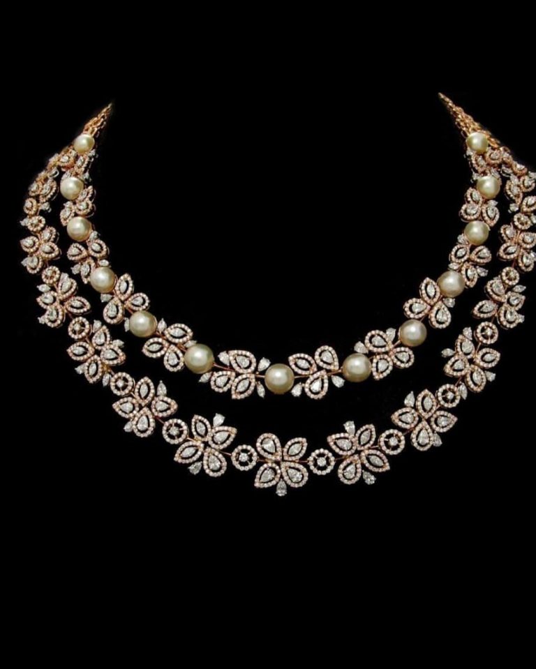 Gorgeous Diamond Pearl Necklace From Aarni By Shravani