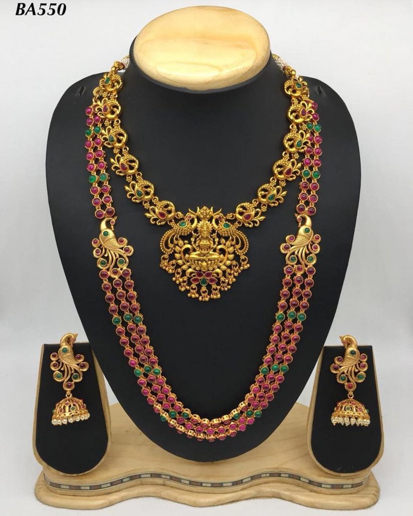 Gorgeous Necklace Set From Kovai Collections - South India Jewels