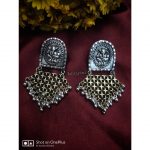 Handcrafted German Silver Dual Tone Earrings From Izhaiyini Jewellery
