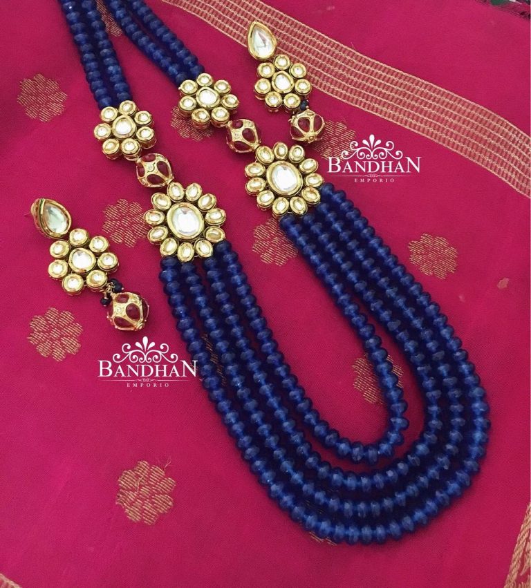 Layered necklace with kundan broach From Bandhan