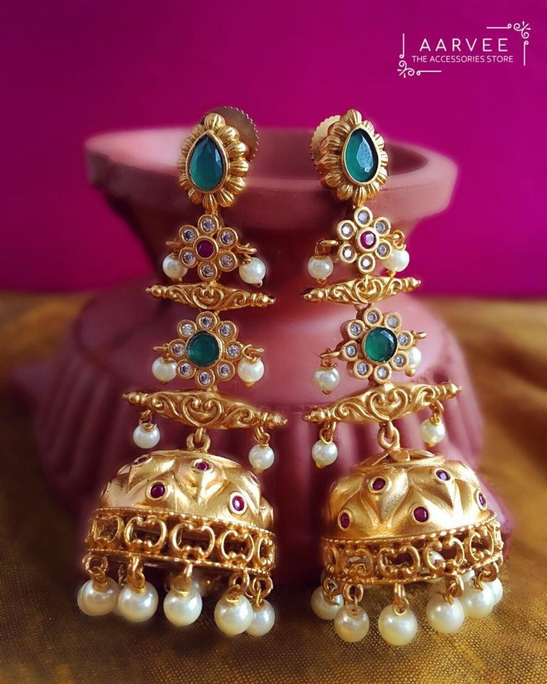 Antique Jhumka From Aarvee Chennai