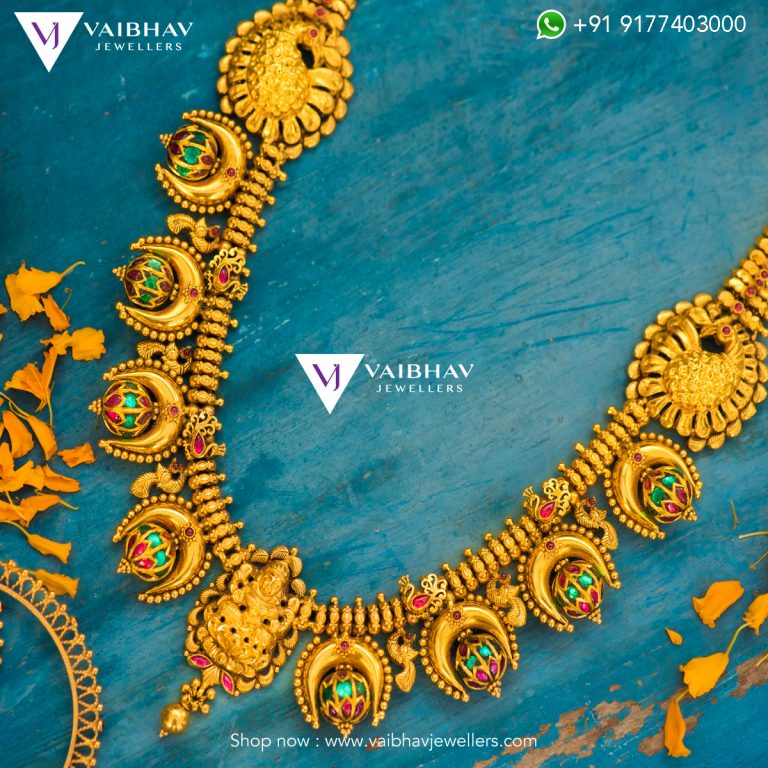 Antique Lakshmi Haram From Vaibhav Jewellers