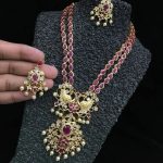Antique Finish Ruby Stone Long Haaram From Accessory Villa