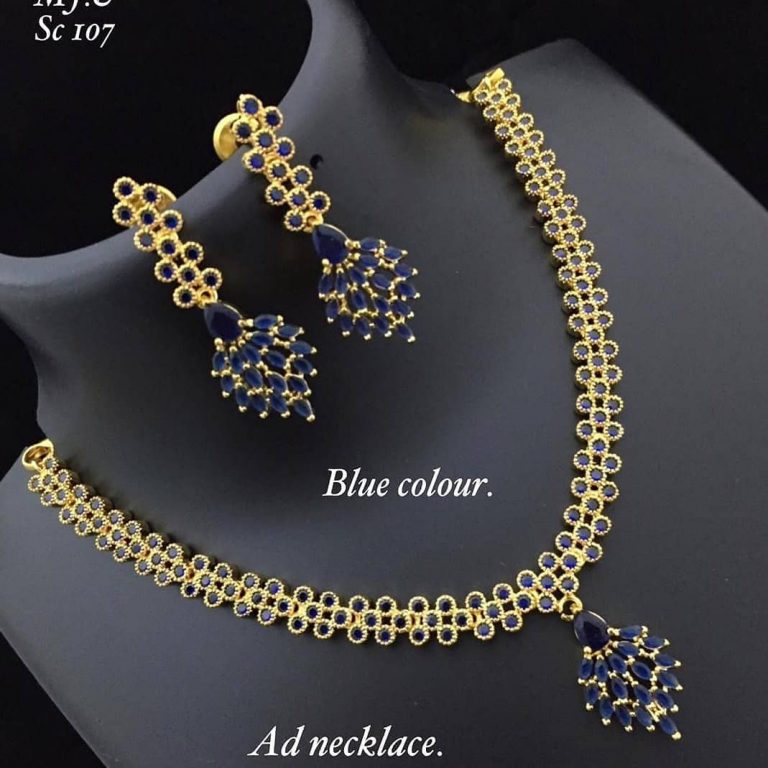 Beautiful Blue Necklace Set From Abhi's Jewel Hunt