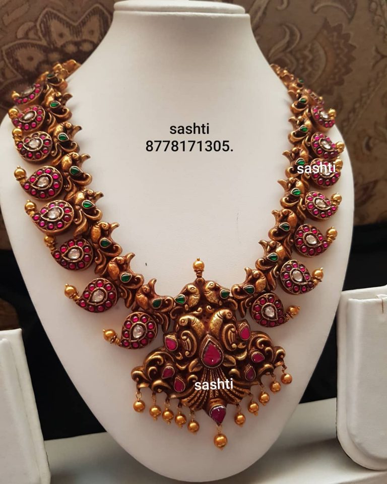 Gorgeous Silver Gold Plated Necklace From Silver Sashti