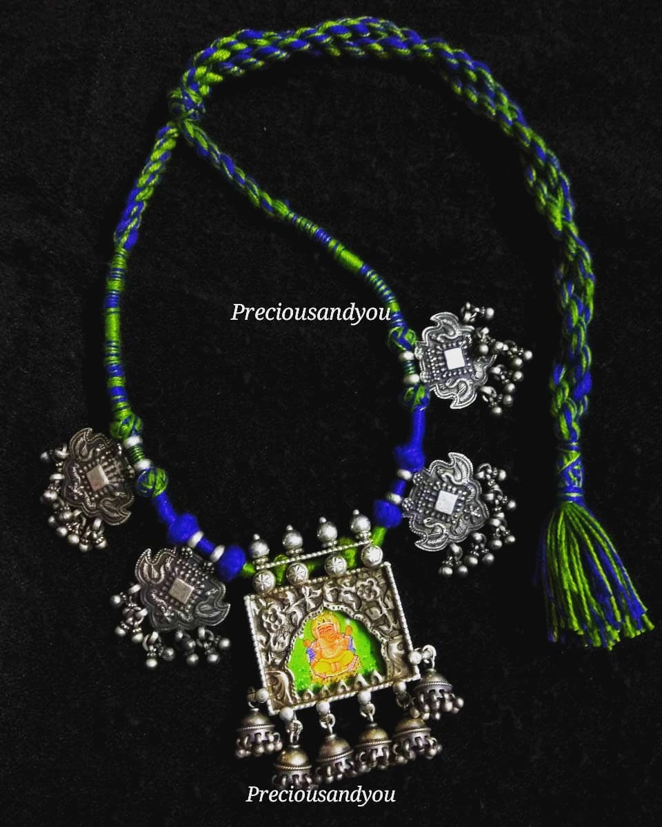 Pure Silver Thread Necklace Set From Precious And You