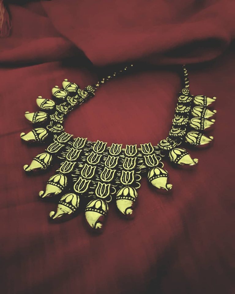 Stunning Bold Silver Necklace From Vasah India