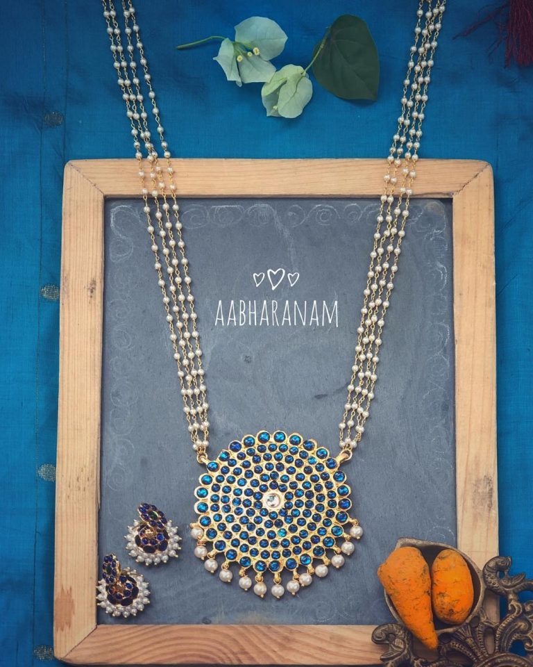 Beautiful Pearl Necklace From Abharanam