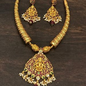 One Gram Gold Necklace Set From Versatile Bangles - South India Jewels