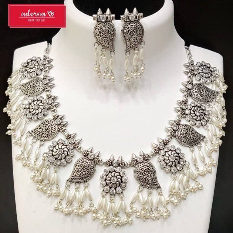 Stylish German Silver Necklace from Adorna Chennai