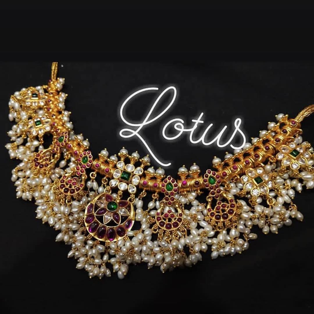 Chandbali Guttapuslu Necklace From Lotus Silver Jewellery