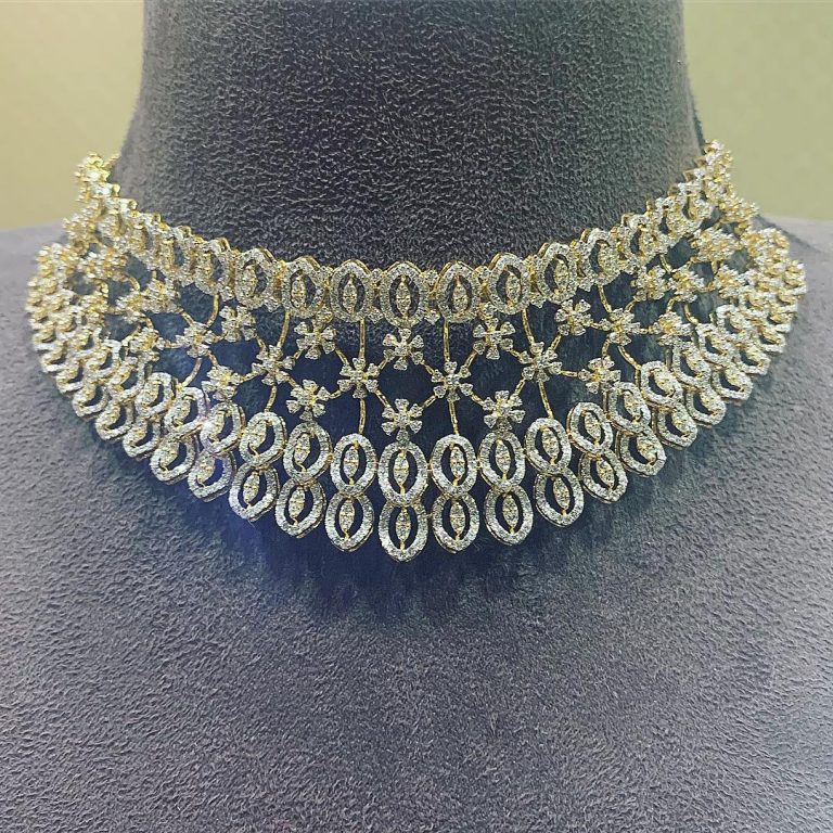 Classy Diamond Necklace From Psatyanarayansons