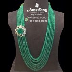 Diamond Side Broch with Emerald Mala From Amarsons Jewellery