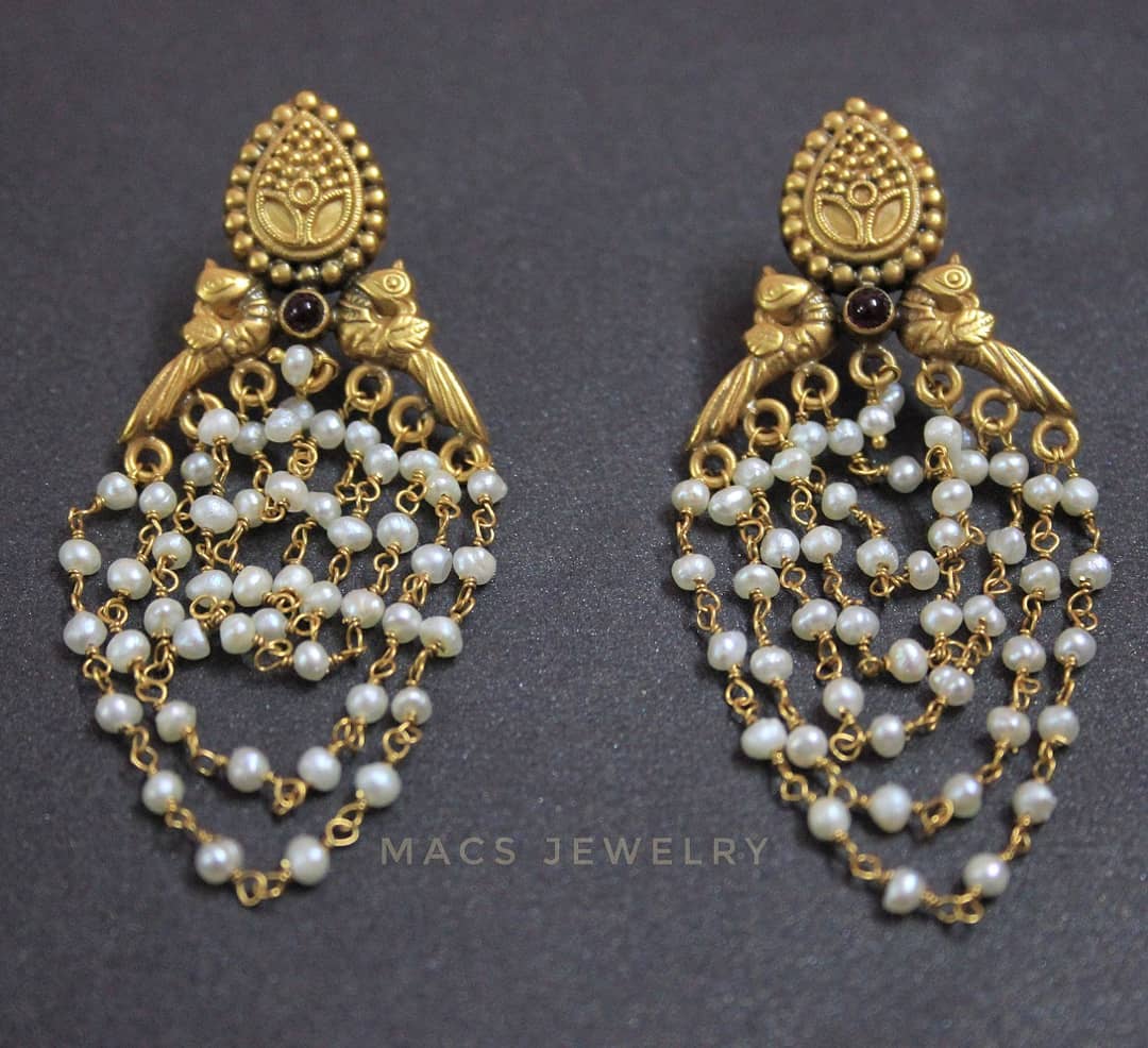 Pearl beaded earrings From Macs Jewellery