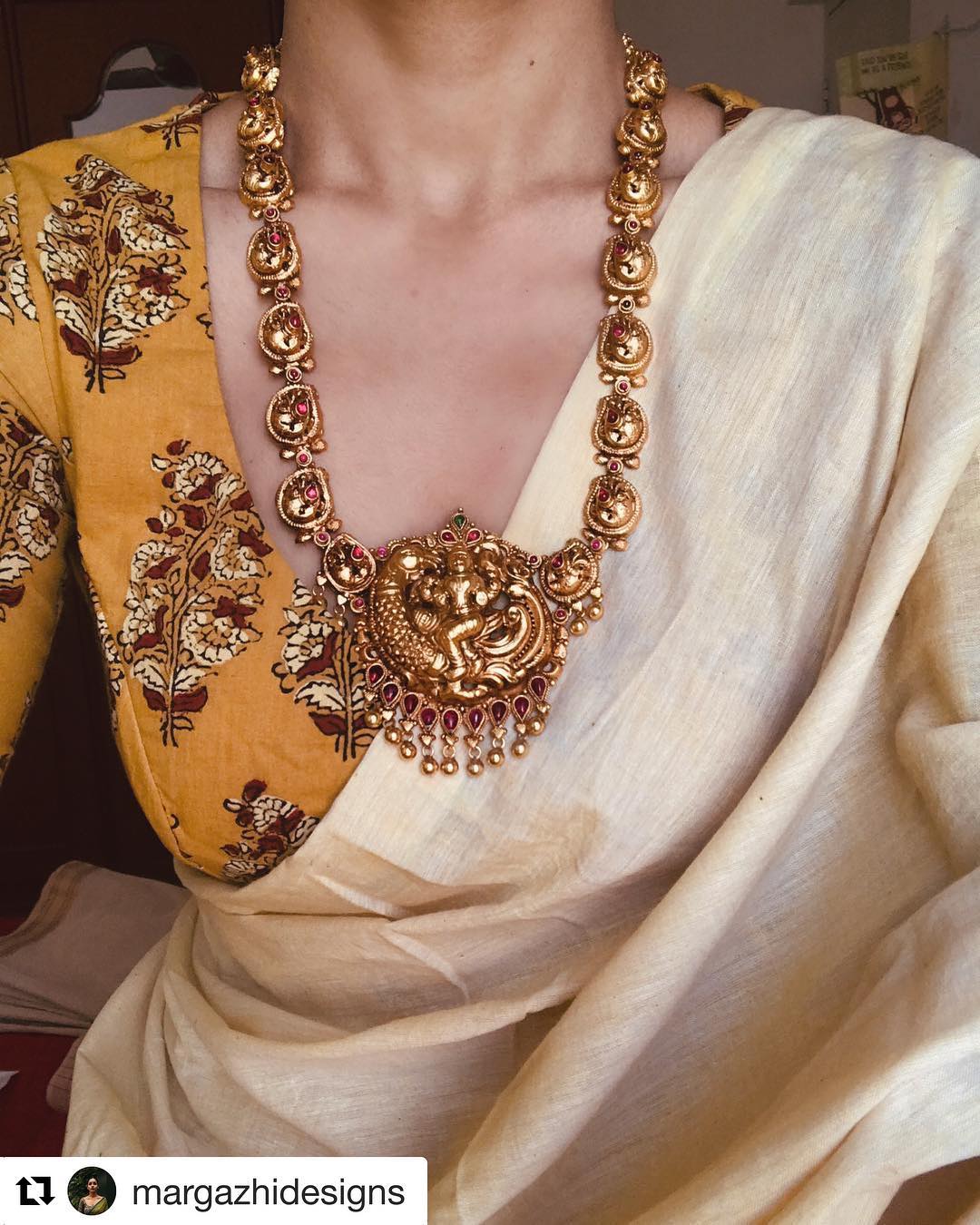 Traditional Temple Necklace From Prade Jewels