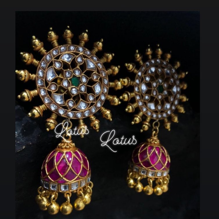 Beautiful Kavyaa kundan Jumka From Lotus Silver Jewellery