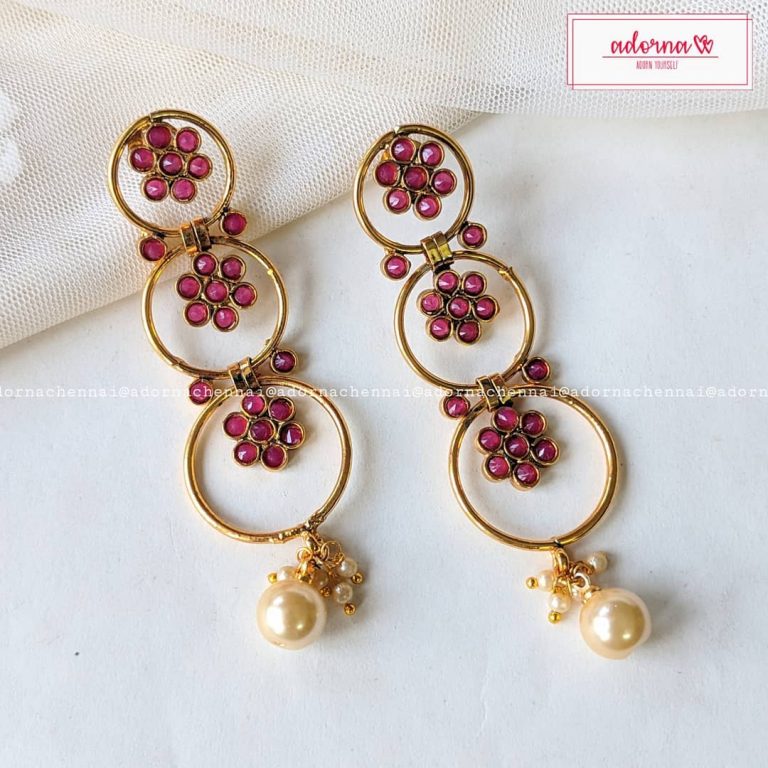 Festive lightweight earrings From Adorna Chennai