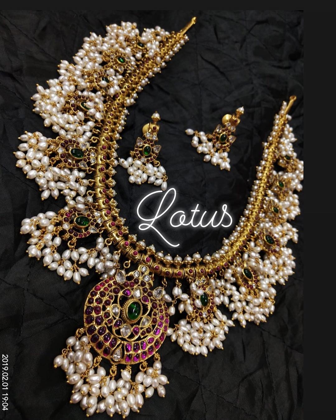 Lovely Chandbali Gutta Pusalu Haram From Lotus Silver Jewellery