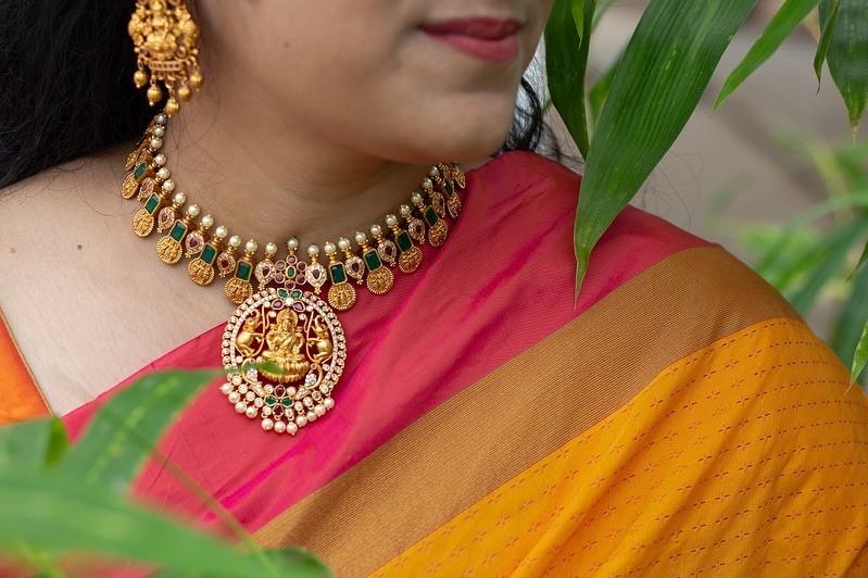 Matte finish Lakshmi Necklace From Quills And Spills