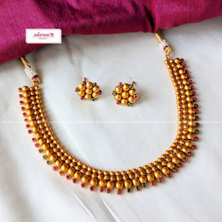 Matte gold spike set From Adorna Chennai