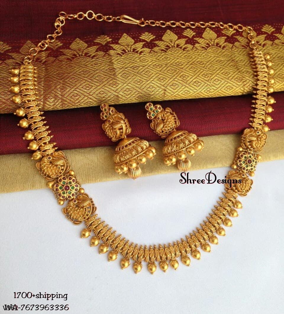 Mugappu Design Matte Necklace Set From Shree Designs