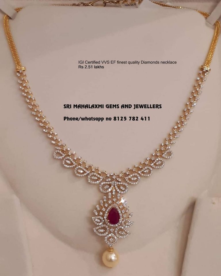 Pretty Gold Necklace From Mahalakshmi Gems And Jewellers - South India ...