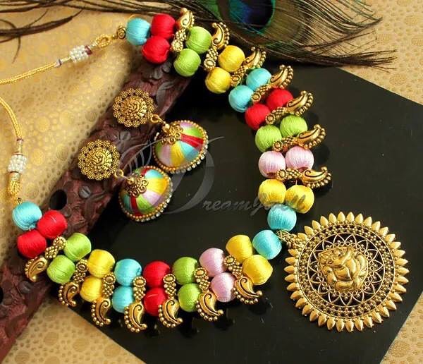 Traditional Thread Work Necklace From Dreamjwell