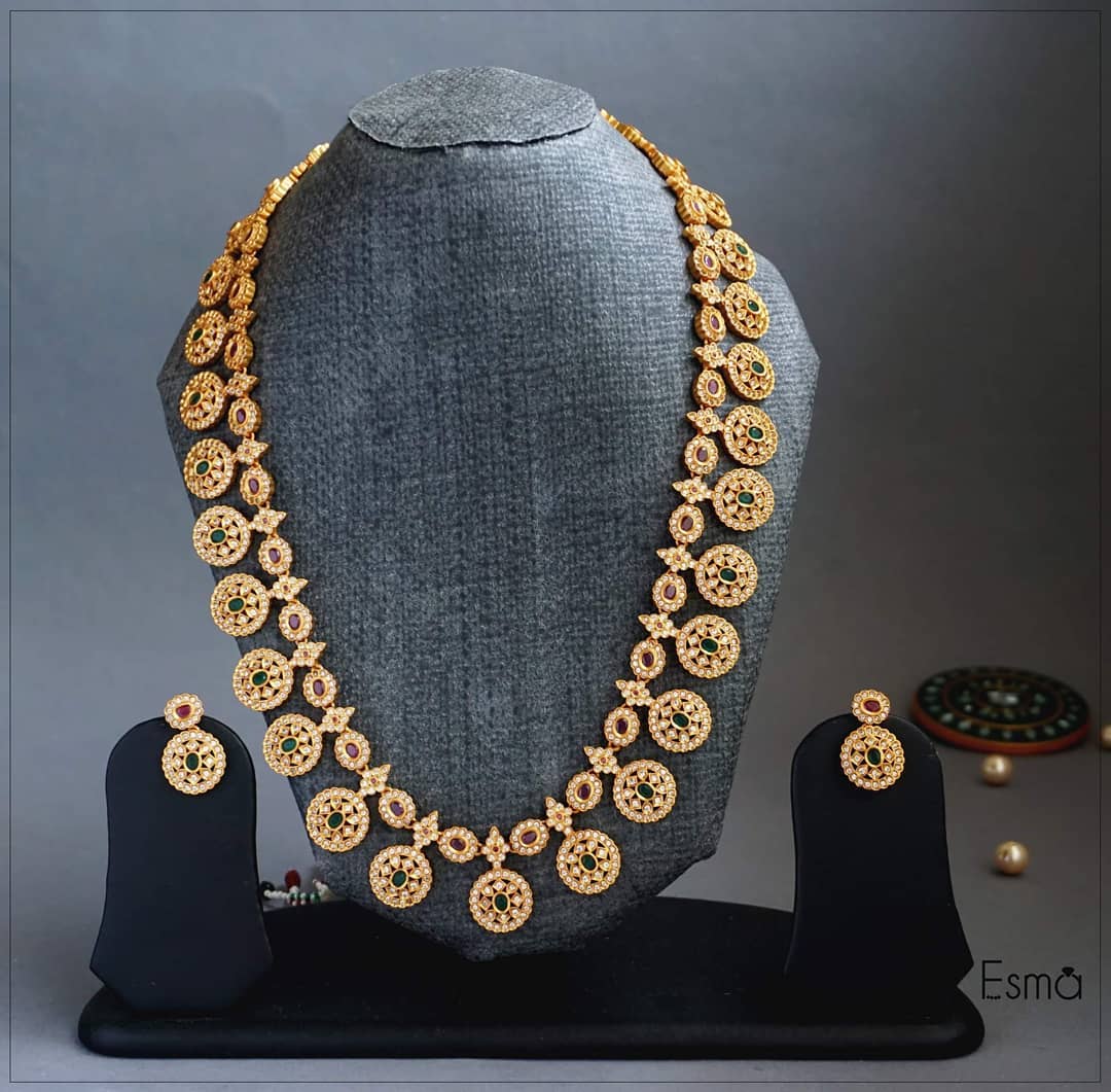Beautifully Crafted Long Haaram From Esma Jewellery