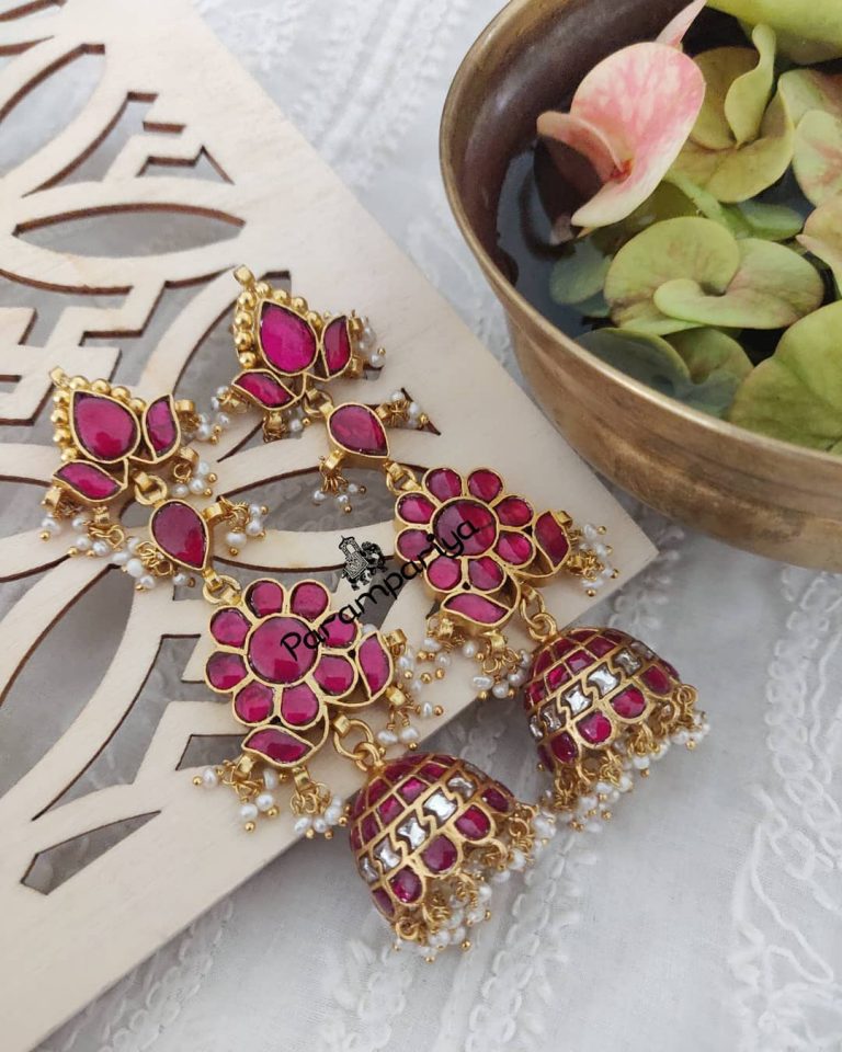 Classic Kundan Long Jhumka From Parampariya