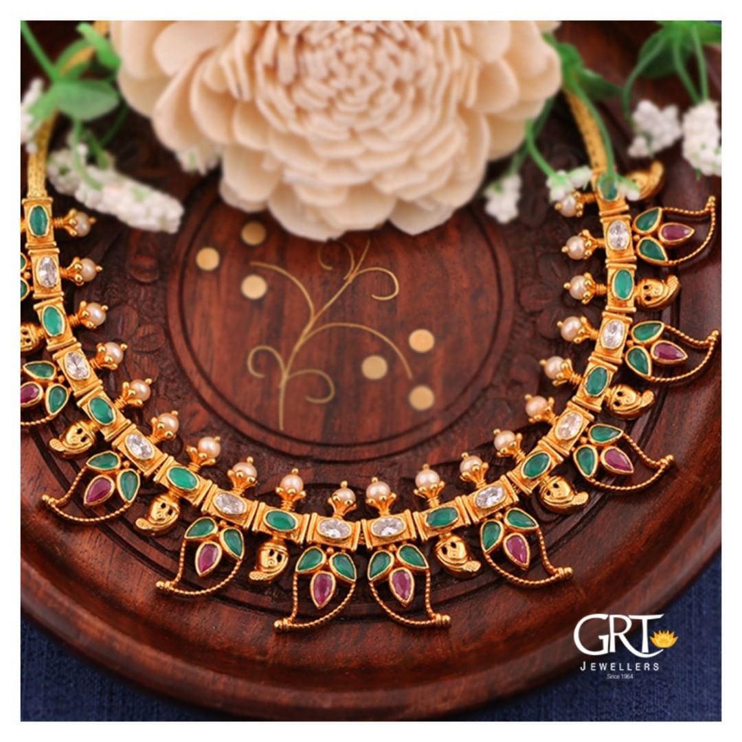 Cute Gold Mango Necklace From GRT Jewellers