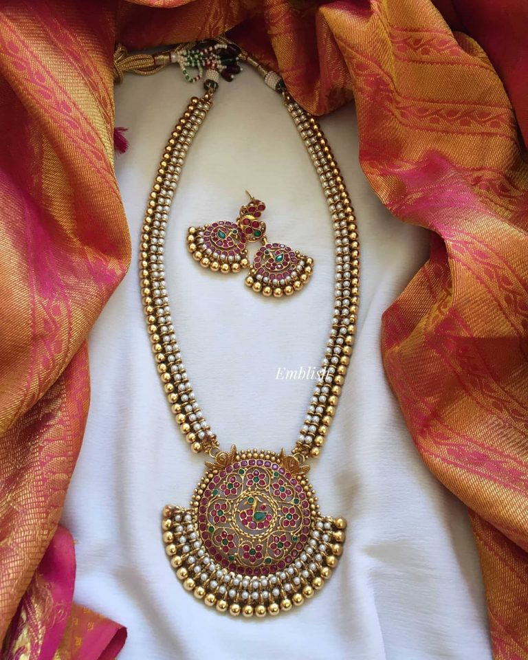 Double Pearl Line Neckpiece From Emblish Coimbatore